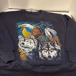 Vintage Delta Navy Graphic Crewneck Sweater